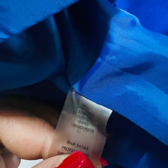 Calvin Klein sleeveless Faux Wrap Sheath Dress Size 4 Blue - Picture 5 of 9